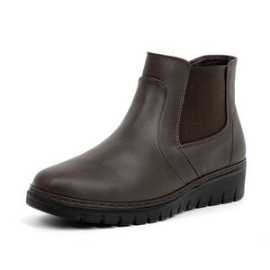 VJH CONFORT WOMEN’S ANKLE BOOTS, COMFORT ROUND TOE LIGHTWEIGHT WEDGE CHELSEA BOO